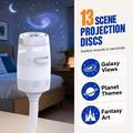 USB Galaxy Projector Night Light - 13 Star Discs, 360 Flexible Gooseneck Design - White