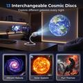 USB Galaxy Projector Night Light - 13 Star Discs, 360 Flexible Gooseneck Design - White