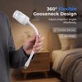 USB Galaxy Projector Night Light - 7 Star Discs, 360 Flexible Gooseneck Design - White