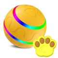 USB Rechargeable LED Self-Playing Pet Toy Ball with Remote Control - Yellow