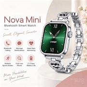 UWIER NovaMini Women Smartwatch with Rhinestone Bezel - Silver
