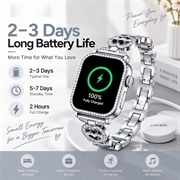 UWIER NovaMini Women Smartwatch with Rhinestone Bezel - Silver