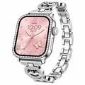 UWIER NovaMini Women Smartwatch with Rhinestone Bezel - Silver
