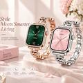 UWIER NovaMini Women Smartwatch with Rhinestone Bezel - Silver