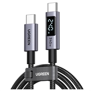 Ugreen 240W USB-C Cable with Display - 480Mbps - 2m - Grey