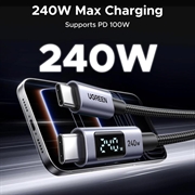 Ugreen 240W USB-C Cable with Display - 480Mbps - 2m - Grey