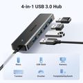 Ugreen High-Speed 4-Port USB 3.0 Hub - 15cm, 5Gbps - Black