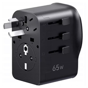 Ugreen S550 Travel Adapter - 65W, 3.25A, USB-A, 2x USB-C - Black