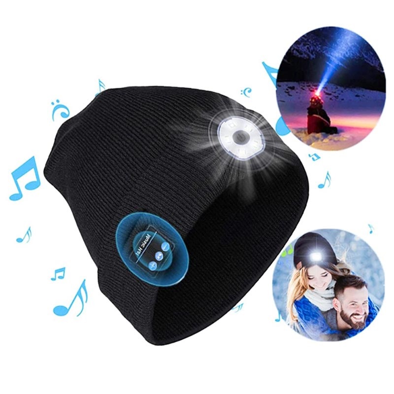bluetooth beanie hat with light