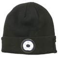 Unisex Knitted Bluetooth Beanie Hat with LED Light - Black