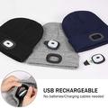 Unisex Knitted LED Beanie Hat - Grey