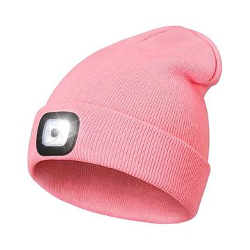 Unisex Knitted LED Beanie Hat - Pink