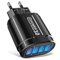 Universal 4-Port Fast Charging USB Power Adapter - 48W - Black