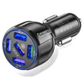 Universal 5xUSB Fast Car Charger - QC3.0 - Black