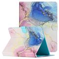 Universal Marble Pattern Tablet Folio Case - 10" - Pink / Blue