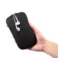 Universal Nylon Mobile Sleeve with Zipper and Lanyard - 4.7-5.4" - Black