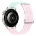 Universal Quick Release Magic Tape Nylon Watch Strap 18mm - Cyan / Pink