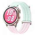 Universal Quick Release Magic Tape Nylon Watch Strap 18mm - Cyan / Pink