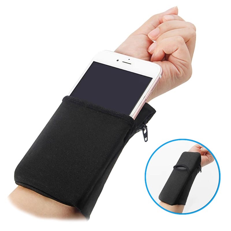 Universal Running Armband / Wrist Wallet 46 Black