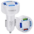 QC3.0 Fast Car Charger BK-358 - 4 x USB - White