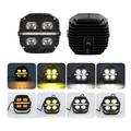 V112 65W LED Motorcycle Spotlights - IP67, 12000lm, High/Low Beam - 2 Pcs. - Black