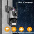 V380 Dual Lens Outdoor PTZ Security Camera with AI Human Detection, Night Vision