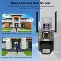 V380 Dual Lens Outdoor PTZ Security Camera with AI Human Detection, Night Vision