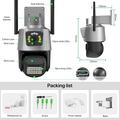 V380 Dual Lens Outdoor PTZ Security Camera with AI Human Detection, Night Vision