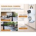 V380 Dual Lens WiFi Bulb Security Camera with Night Vision Audio and AI Human Detection