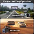 V56 GPS Dual Dash Cam Set - 4K Front and 2K Rear Car Camera - Black