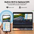 V61 4K/1080p Dual Dash Cam - 5.8GHz WiFi, HDR Night Vision, Super Capacitor - Black