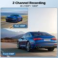 V61 4K/1080p Dual Dash Cam - 5.8GHz WiFi, HDR Night Vision, Super Capacitor - Black