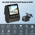 V61 4K/1080p Dual Dash Cam - 5.8GHz WiFi, HDR Night Vision, Super Capacitor - Black