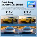 V61 4K/1080p Dual Dash Cam - 5.8GHz WiFi, HDR Night Vision, Super Capacitor - Black