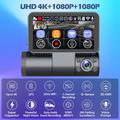 V66 3-Channel GPS Dash Cam - 4K Front, Cabin and Rear - Black