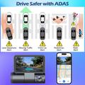 V66 3-Channel GPS Dash Cam - 4K Front, Cabin and Rear - Black