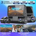 V66 3-Channel GPS Dash Cam - 4K Front, Cabin and Rear - Black