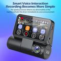V66 3-Channel GPS Dash Cam - 4K Front, Cabin and Rear - Black