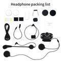 V9 Motorcycle Helmet/Bluetooth 5.0 Headset - FM Radio, Dual Microphones, Auto Answer - Black