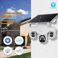 VTS31 V380 Solar-Powered PTZ Security Camera with Triple Lens - White
