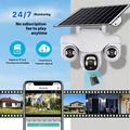 VTS31 V380 Solar-Powered PTZ Security Camera with Triple Lens - White