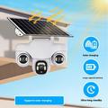 VTS31 V380 Solar-Powered PTZ Security Camera with Triple Lens - White
