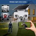 VTS31 V380 Solar-Powered PTZ Security Camera with Triple Lens - White