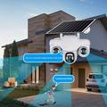 VTS31 V380 Solar-Powered PTZ Security Camera with Triple Lens - White