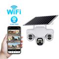 VTS31 V380 Solar-Powered PTZ Security Camera with Triple Lens - White