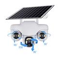 VTS31 V380 Solar-Powered PTZ Security Camera with Triple Lens - White