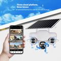 VTS31 V380 Solar-Powered PTZ Security Camera with Triple Lens - White