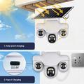 VTS31 V380 Solar-Powered PTZ Security Camera with Triple Lens - White