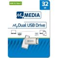 Verbatim MyDual USB-A/USB-C Memory Stick 32GB - Silver