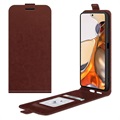 Xiaomi 11T/11T Pro Vertical Flip Case with Card Holder - Brown
